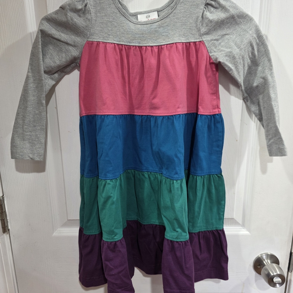 Hanna Andersson Pink and Blue Puff Sleeve Sundress